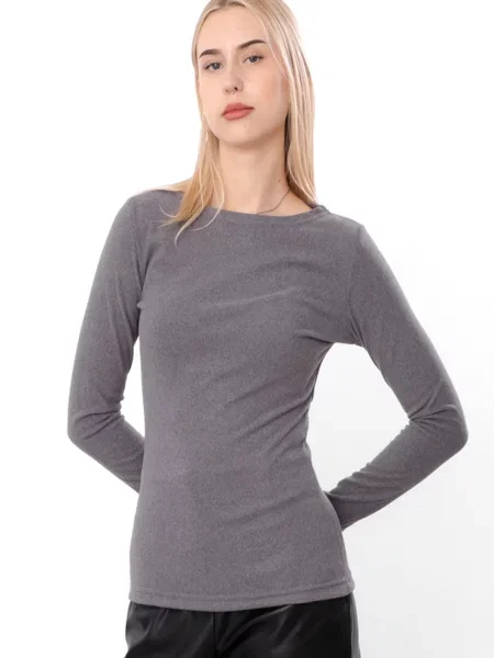 Лонгслів Носи своє темно-сірий поліестер/еластан сірий