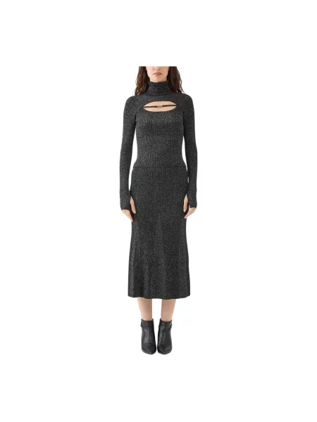 Top Versace Jeans Couture z wysokim kołnierzem czarny