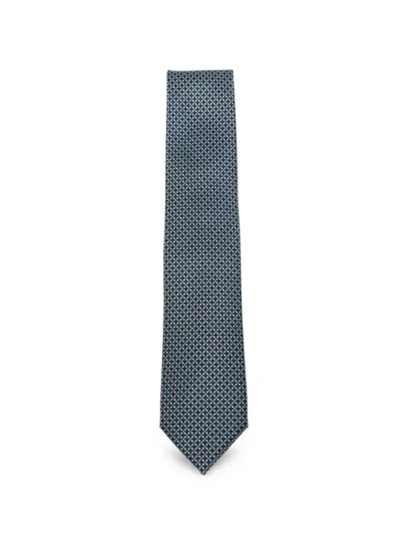 Cravată Brioni cu imprimeu geometric negru