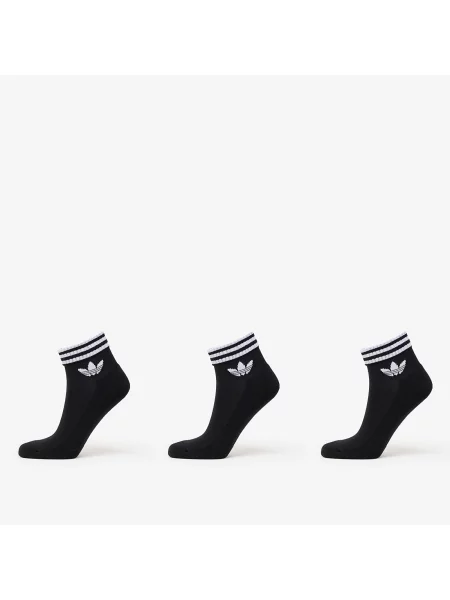 Kostka skarpety Adidas Originals w paski z nadrukiem czarne