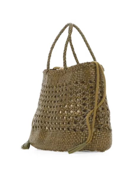 Geantă shopper Dragon Diffusion din piele verde