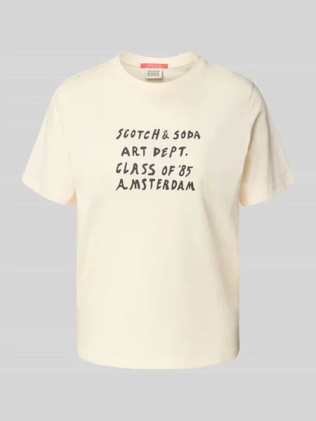 T-shirt o kroju regular fit z czystej bawełny ekologicznej z nadrukiem z logo Scotch & Soda