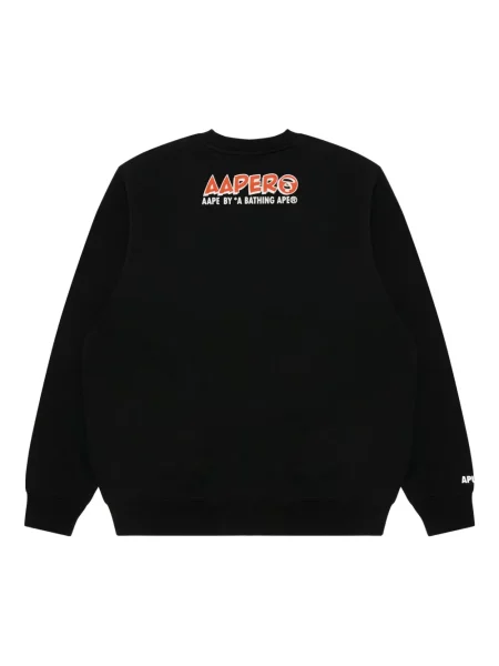 Hanorac crewneck Aape By A Bathing Ape cu imagine negru