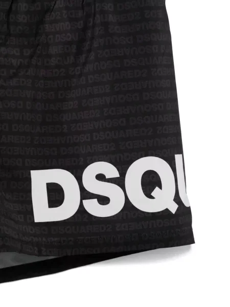 Slip de baie Dsquared2 cu imagine negru