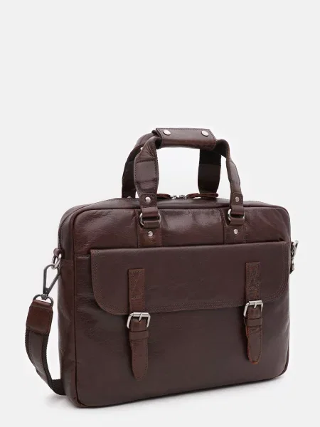 Кожаная сумка для ноутбука Ashwood Leather коричневая