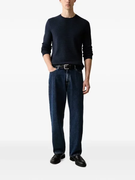 Pulover Trussardi cu decolteu rotund albastru