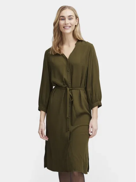 Fransa Rochie tip cămașă verde