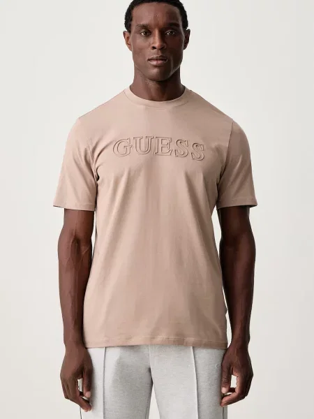 Guess T-shirt z ALPHY beżowa