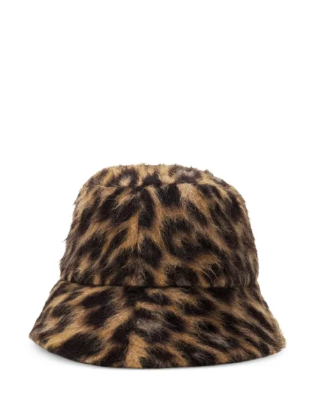 Pălărie Lanvin cu imagine cu model leopard maro