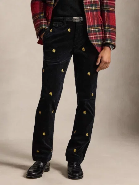 POLO RALPH LAUREN Pantaloni chino Bedfort | Straight fit | catifea reiată negru
