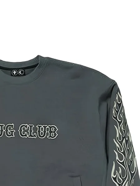 Hanorac Thug Club din piele gri