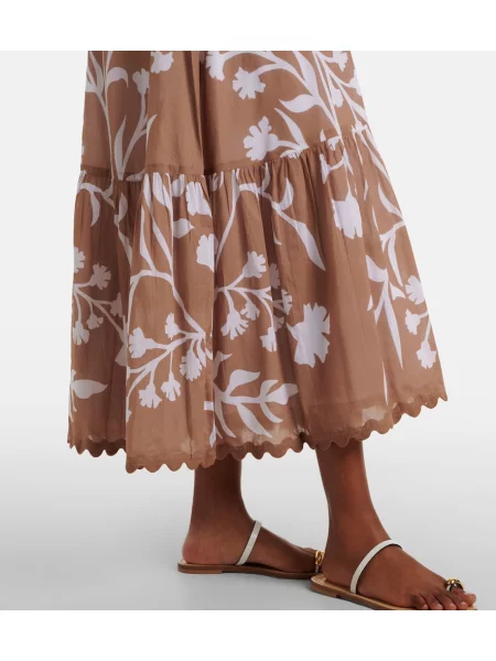 Rochie midi Juliet Dunn cu model floral maro
