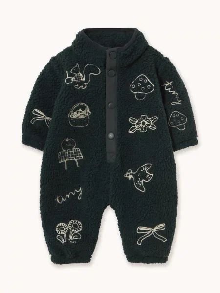 Tinycottons kombinezon za bebe TINY APPLES SHERPA ONE-PIECE plava