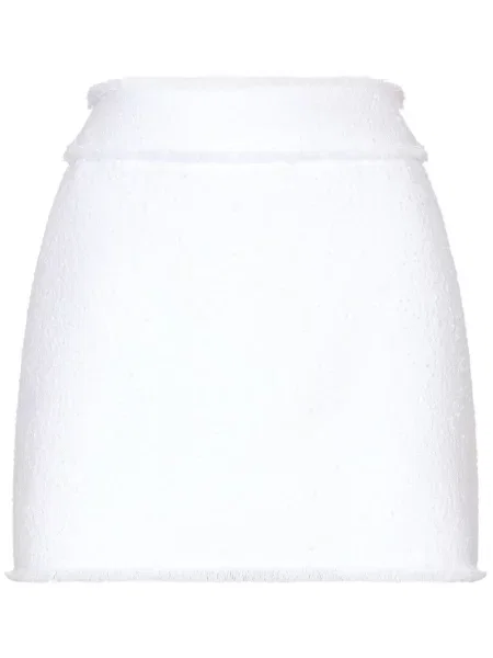 Fusta mini Dolce & Gabbana din tweed alb