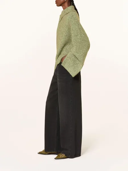 Ganni Wide Leg Džíny black washed černé