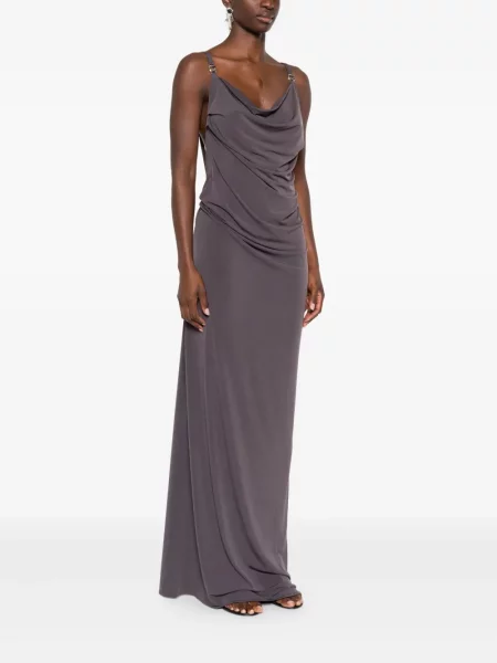 Rochie Coperni drapată de costum maro