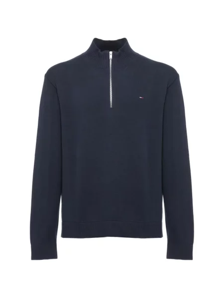 Плетен пуловер Tommy Hilfiger синьо