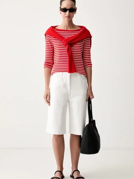 Tommy Hilfiger majica z dolgimi rokavi rdeča
