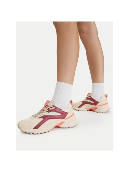Sportcipők Calvin Klein Hike Run Ckstripe Mesh Világos bézs