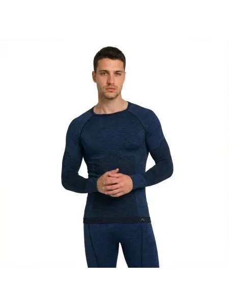 Koszulka termoaktywna Risalti Maglia Termica z wełną merino niebieska