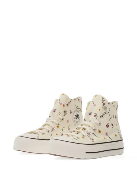 Kαρό δερμάτινα sneakers Converse Chuck Taylor All Star με πλατφόρμα μπλε