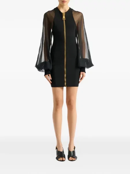 Scurt rochie Balmain din jerseu negru