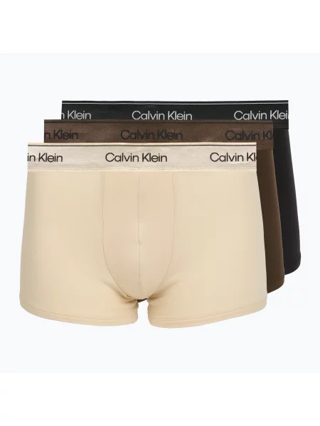 Boxeri pentru bărbați Calvin Klein Trunk black/brown cork/river sand negru