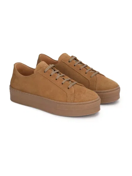 Sneakersy Kazar zamszowe brązowe