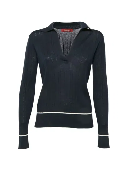 Gulerat tricou polo Max Mara albastru