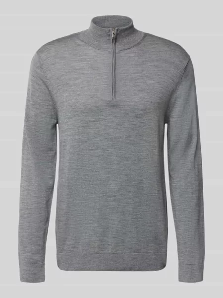 Bluza z kołnierzem o kroju regular fit z czystej wełny model ‘TRAY’ Selected Homme