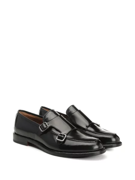 Pantofi monk Corvari din piele cu bretele negru
