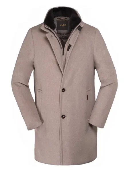 Palton Moorer din cașmir cu un singur rând de nasturi