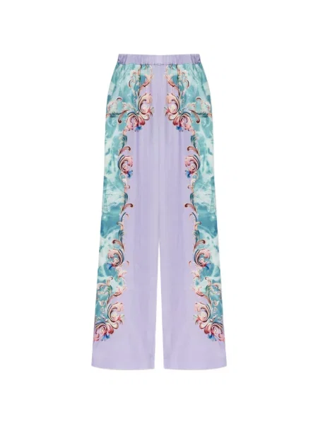 Pantaloni Versace Jeans Couture cu model floral violet