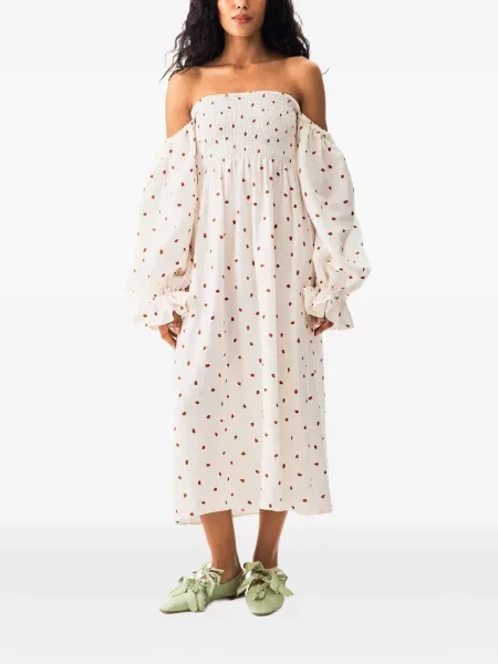 Rochie midi Sleeper de in cu imagine alb