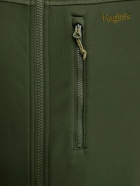 Кофта outdoor Haglöfs Rosson з капюшоном однотонна зелений