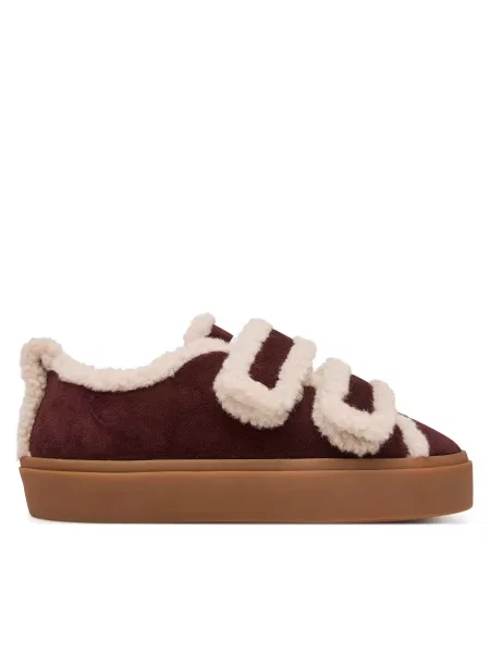 Sneakers Inuikii Shearling Low Velcro Vișiniu