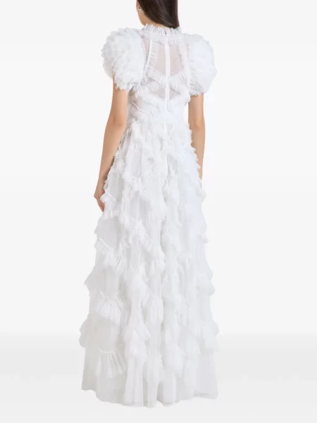 Rochie maxi Needle & Thread cu volane alb