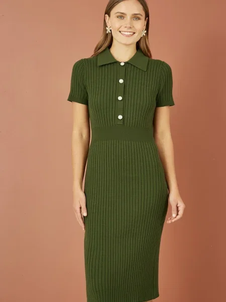 Yumi Rochie tricotat verde