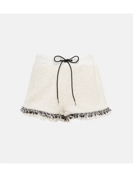Pantaloni scurți Sacai din tweed alb