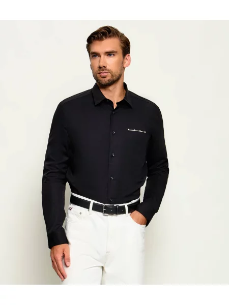 HUGO Cămașă Emero | Straight fit | stretch negru