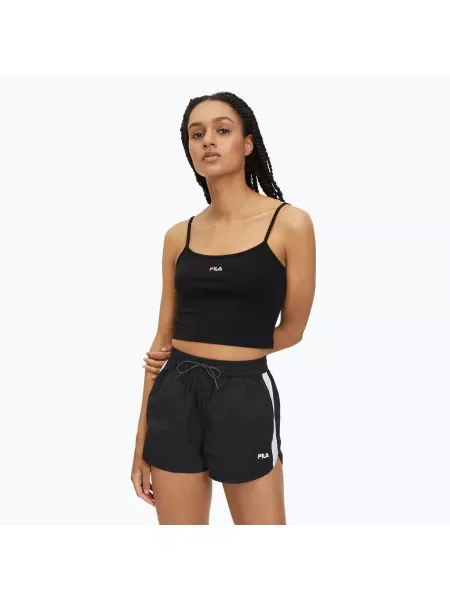 Дамска тениска FILA Loni Cropped Spaghetti black черно