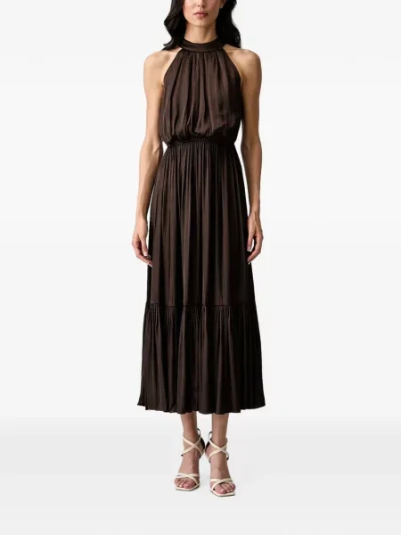Rochie maxi Morgan cu gât halter maro