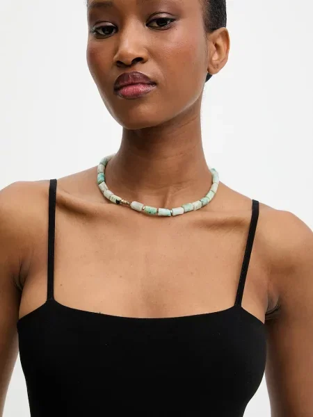 Answear.LAB colier din jasp kiwi lucrat manual turcoaz