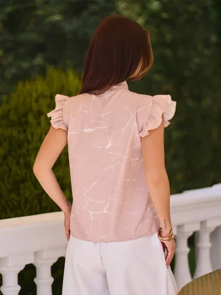 Блуза ISSA Plus комбінований верх бежевий