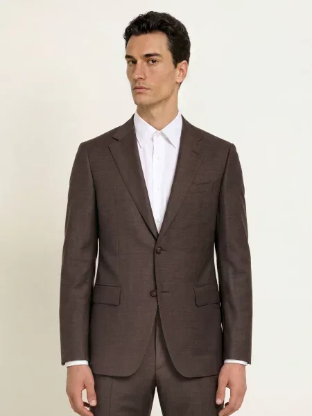 Boss Oblekové Sako Huge Slim Fit medium brown hnědé
