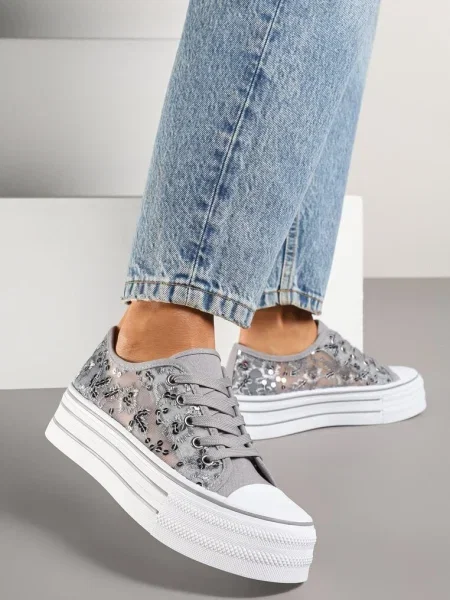 Teniși înalți Telanila Argintii gri