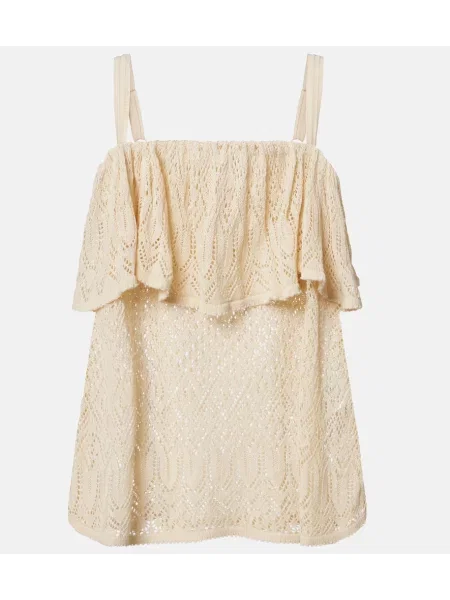 Top Zimmermann tricotate cu volane bej