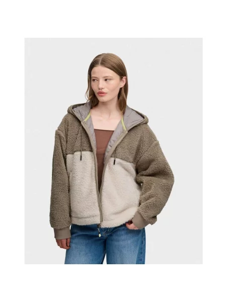 Polar Superdry Super Soft Full Zip brązowo XS beżowy