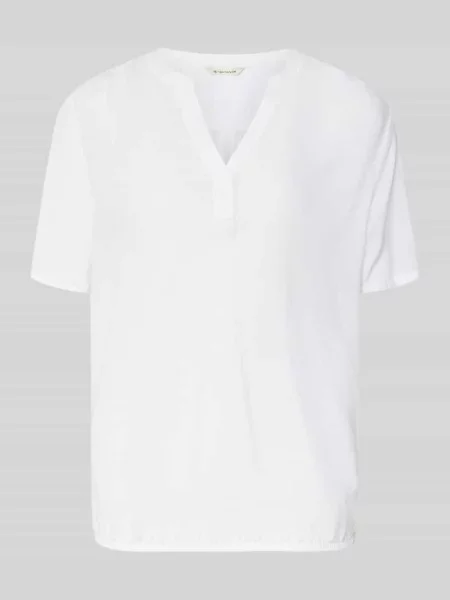 Bluzka o kroju regular fit z czystej Tom Tailor biała