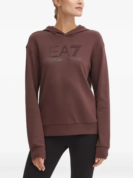 Hanorac cu glugă Ea7 Emporio Armani maro